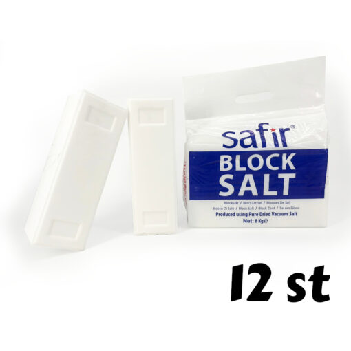 Safir Blokzout 4 kg – 12 x 8 kg (24 × 4 kg blokken) – waterontharder – Zoutbezorgd.nl