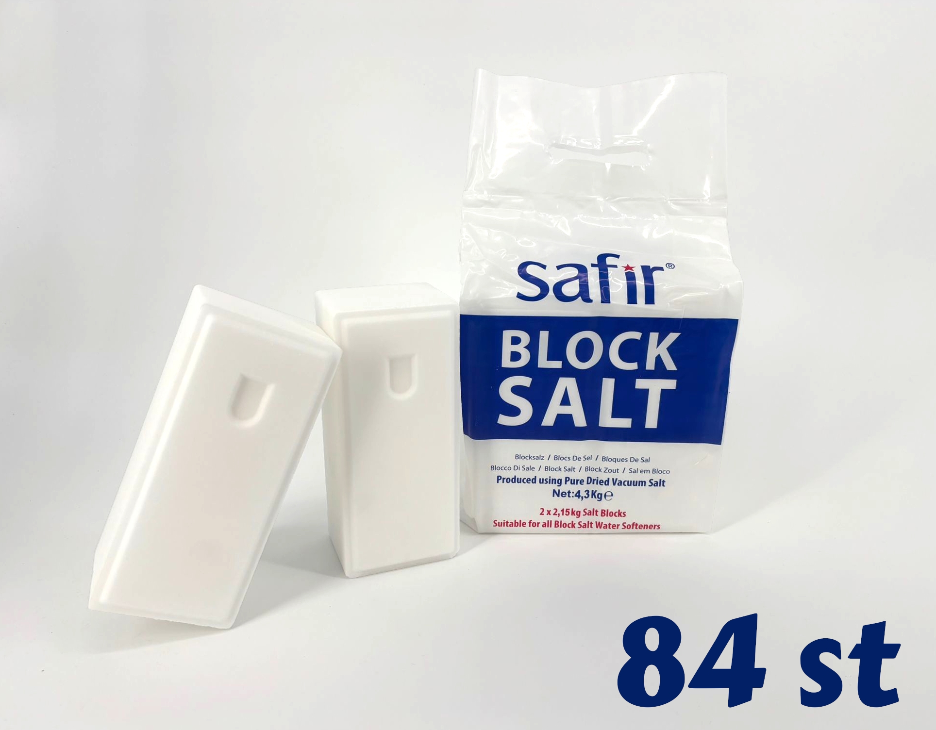 Safir blokzout 84 x 4.3kg (168 blokken van 2.15kg) – voor waterontharder