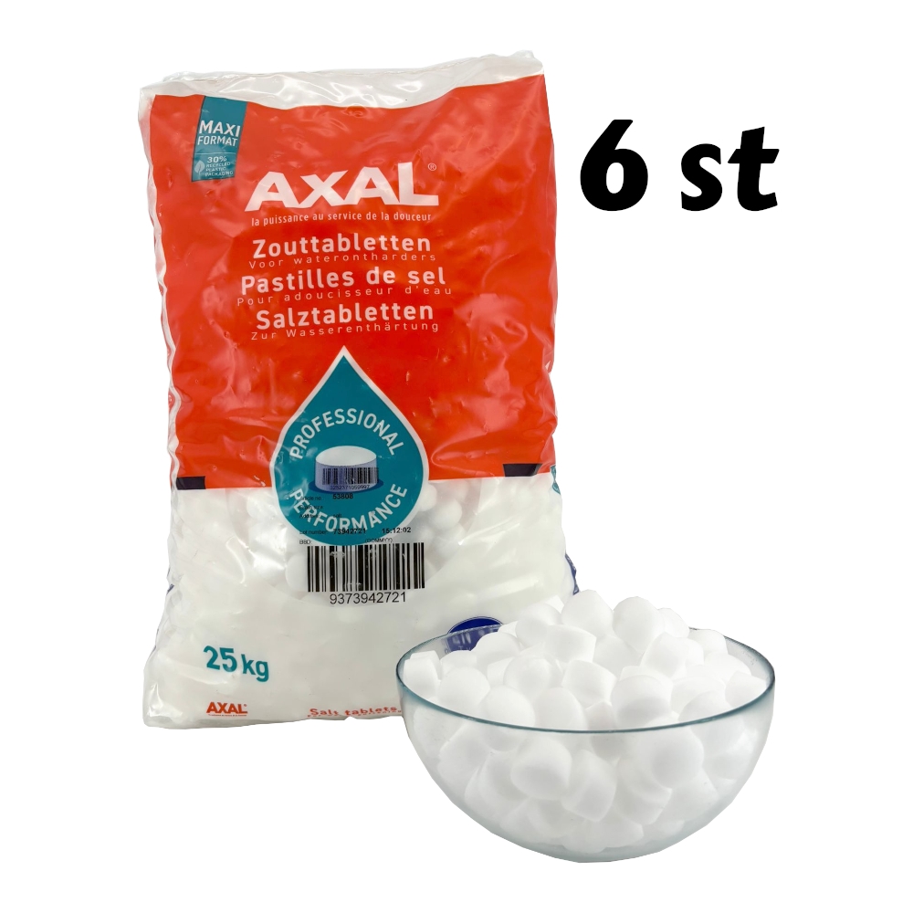 Axal Onthardingszout Tabletten 6x25 kg - waterontharder - Zoutbezorgd.nl