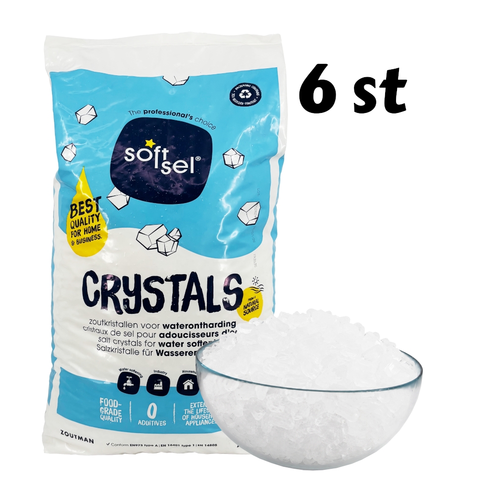 Soft-Sel Crystals Onthardingszout 6 x 25 kg (150 kg)