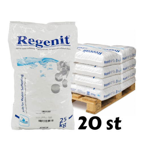 Halve pallet Regenit Onthardingszout 20 x 25 kg (500 kg) - waterontharder - Zoutbezorgd.nl